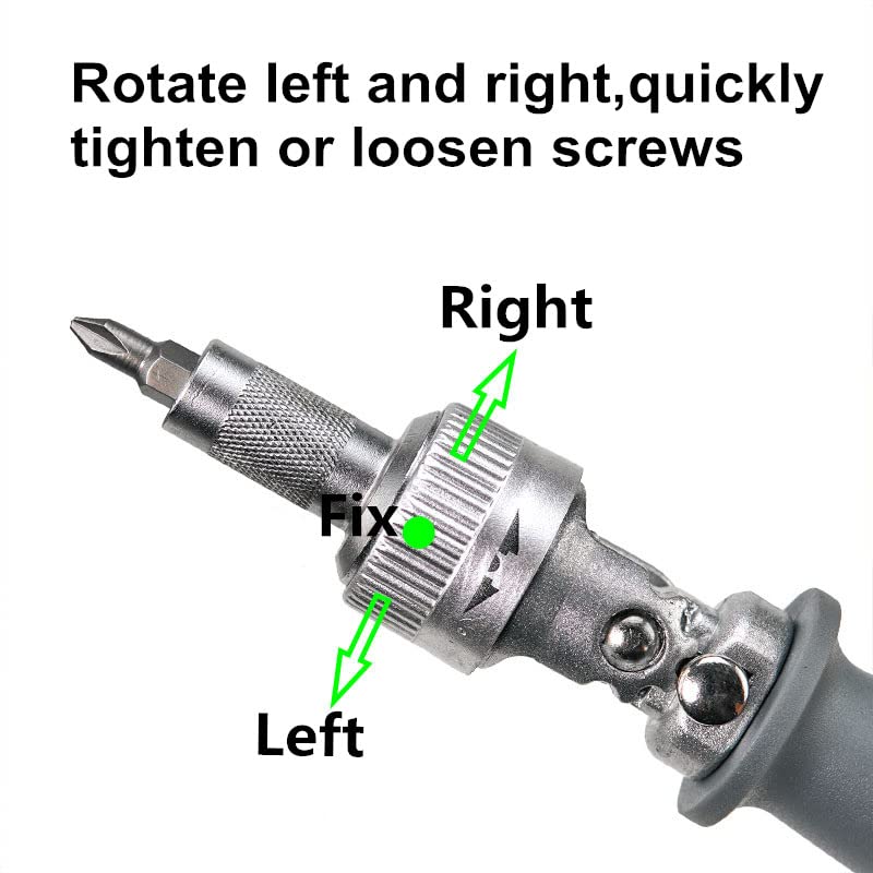 11 in 1 Ratchet Screwdriver Set with 180° Rotation Magnetic Bit