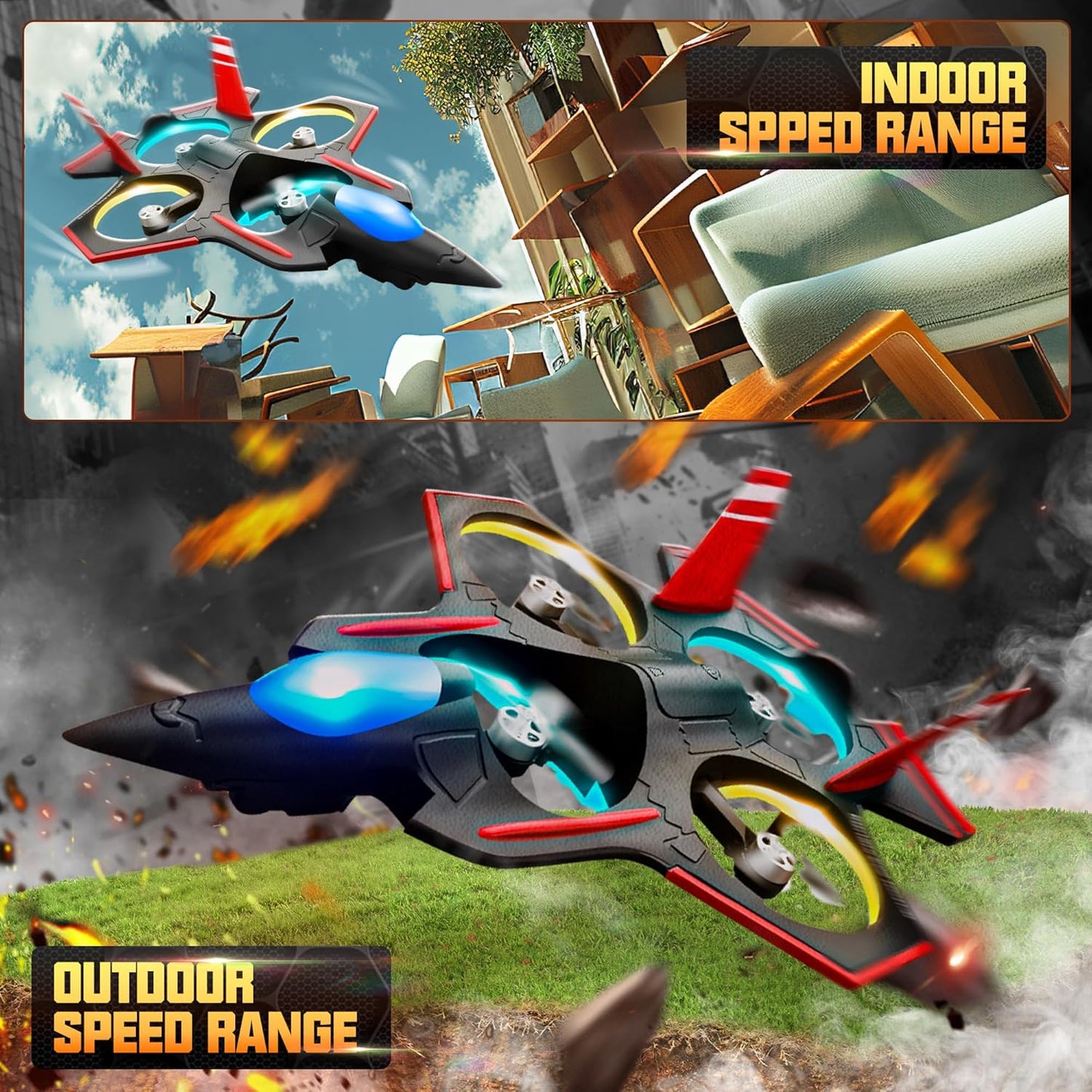 RC Flying Stunt Fighter Jet Drone| 360° Flip Fighter Jet Toy | Gravity Sensing | Stunt Roll | Best Gift