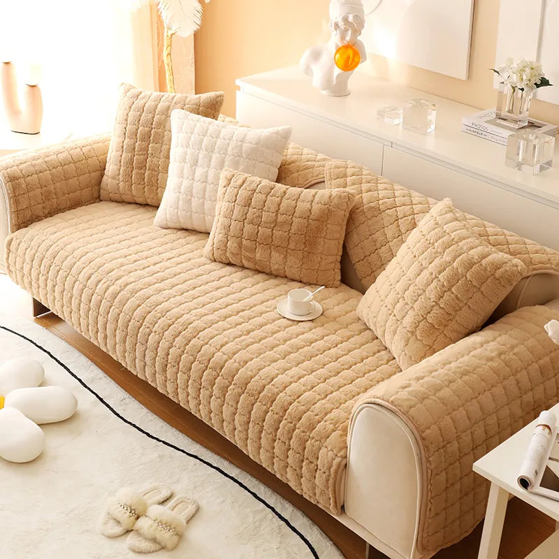 Biscuit Feel Plush Soft Non-Slip Sofa Cover