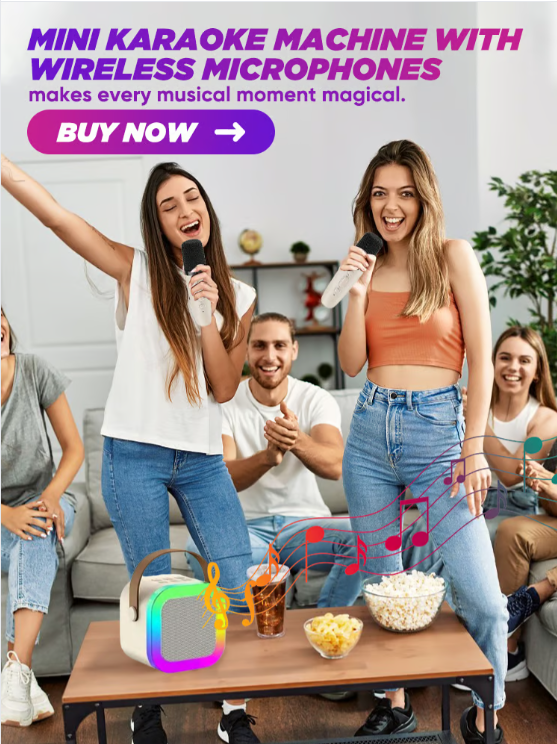 MINI KARAOKE SPEAKER WITH 2 WIRELESS REMOTES