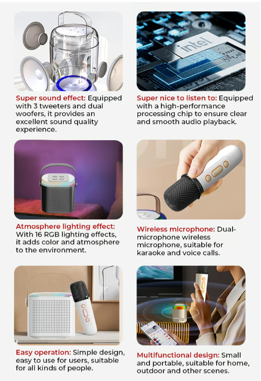 MINI KARAOKE SPEAKER WITH 2 WIRELESS REMOTES