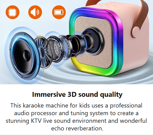 MINI KARAOKE SPEAKER WITH 2 WIRELESS REMOTES