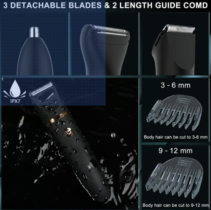 All-in-one Cordless Waterproof Hair Shaver for Men