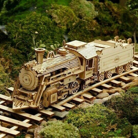 Wooden Mechanical Train Puzzle Set
