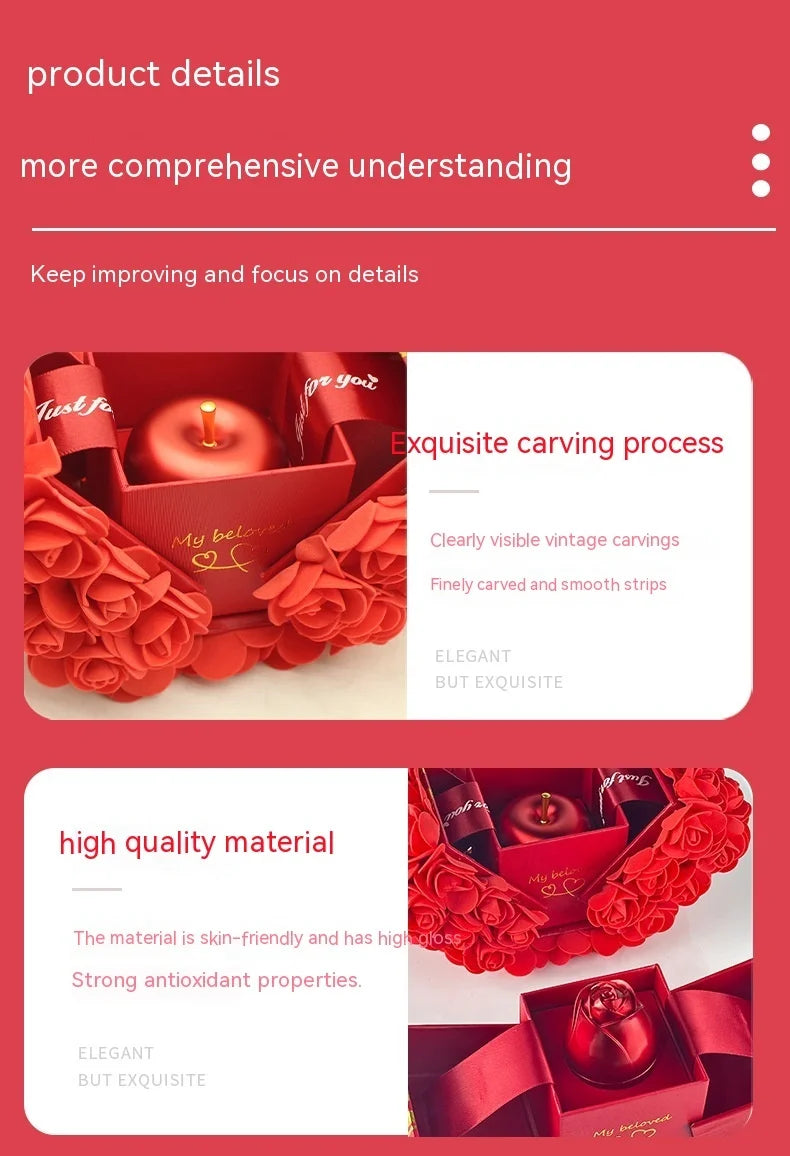 Elegant Rose Jewelry Box- Perfect for Valentine's Gift