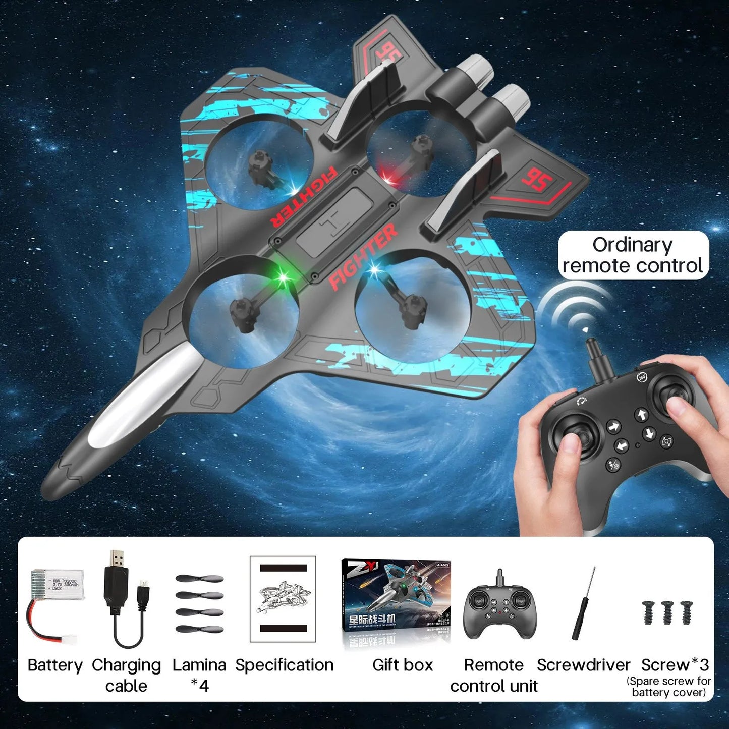 🛩️RC Flying Stunt Fighter Jet | 360° Flip Fighter Jet Toy | Gravity Sensing | Stunt Roll |