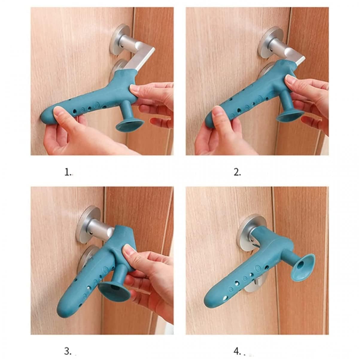 Silicone Door Handle Cover with Suction Cup- Set of 3/6