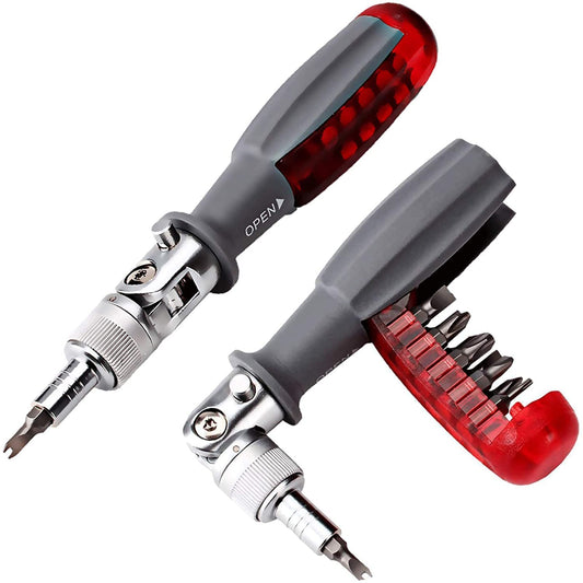 11 in 1 Ratchet Screwdriver Set with 180° Rotation Magnetic Bit