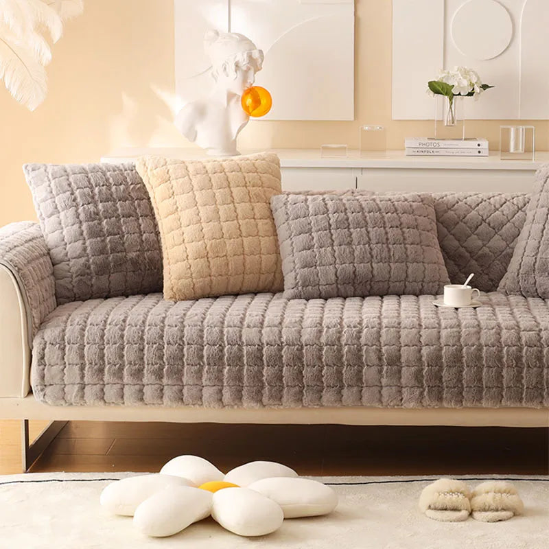 Biscuit Feel Plush Soft Non-Slip Sofa Cover