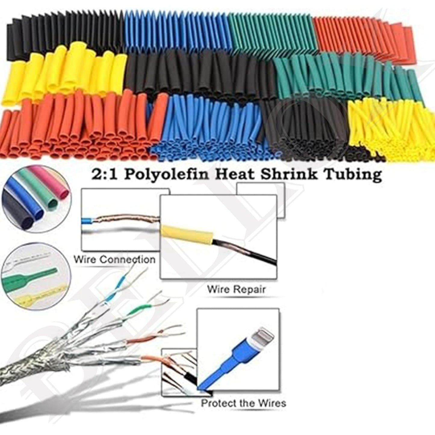 580Pieces Heat Shrink Tubing 2:1- Electrical Wire Cable Sleeving Wrap, Assortment Electric Insulation Heat Shrink Tube Kit with Box