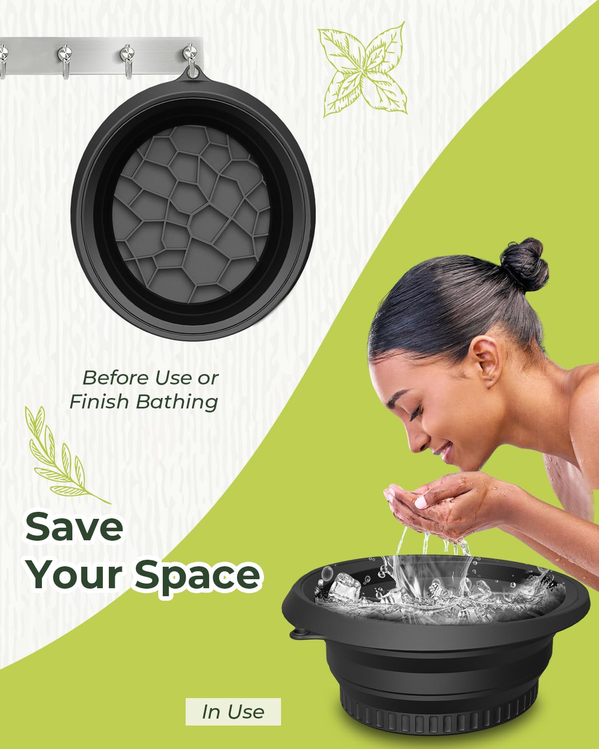 Silicone Foldable Facial Ice Bath Bowl