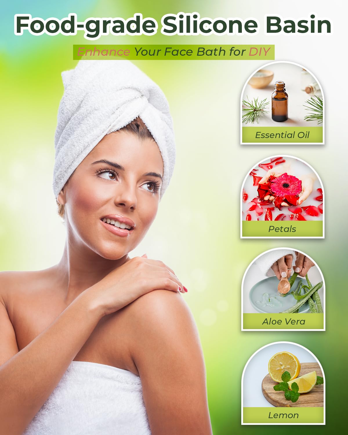 Foldable Silicone Ice Bath Facial Plunge Bowl with Inbuilt Ice tray