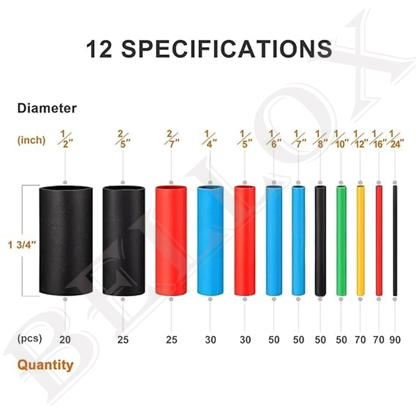 580Pieces Heat Shrink Tubing 2:1- Electrical Wire Cable Sleeving Wrap, Assortment Electric Insulation Heat Shrink Tube Kit with Box