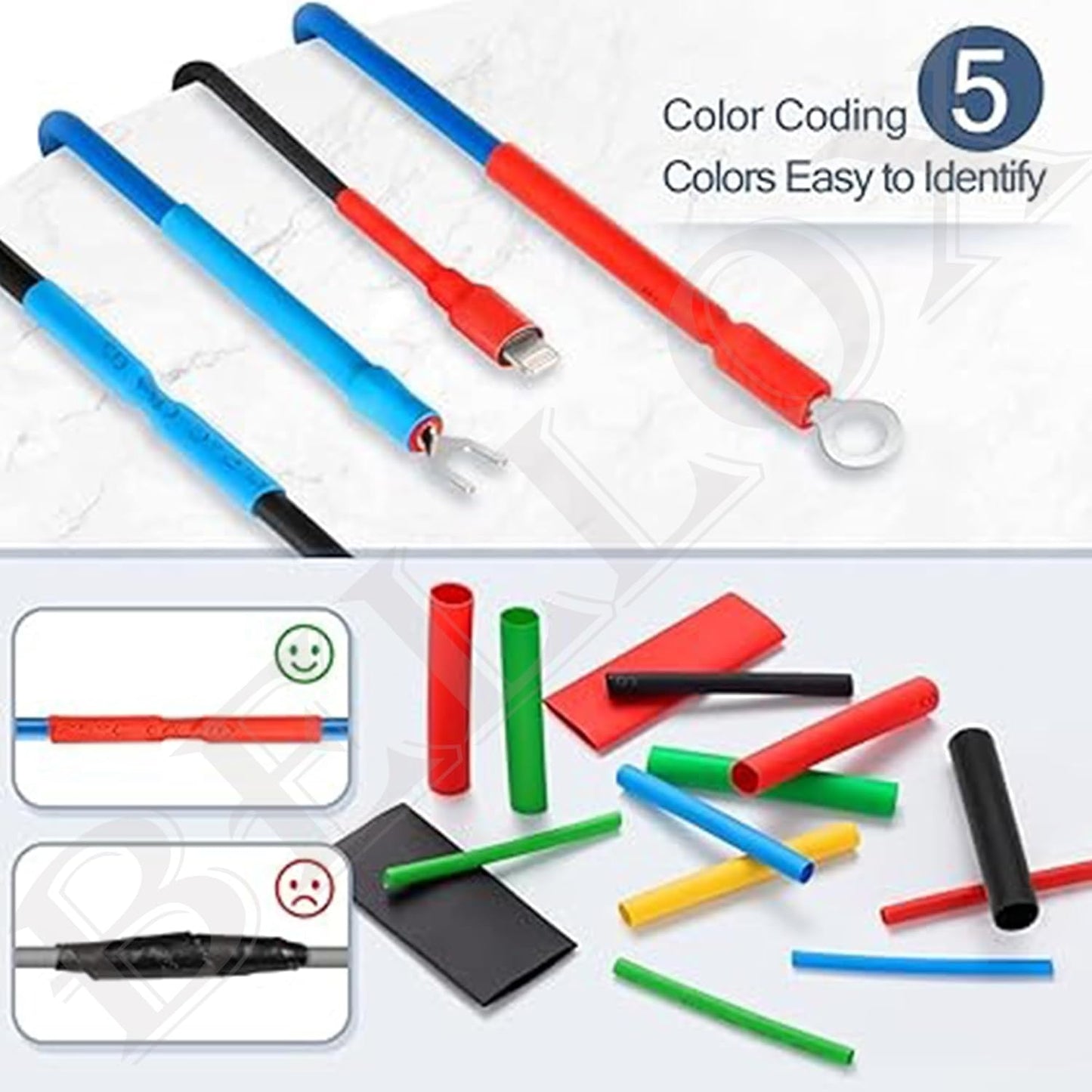 580Pieces Heat Shrink Tubing 2:1- Electrical Wire Cable Sleeving Wrap, Assortment Electric Insulation Heat Shrink Tube Kit with Box