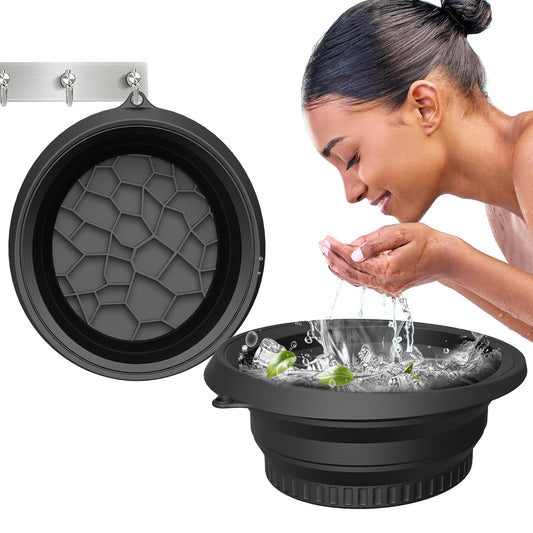 Foldable Silicone Ice Bath Facial Plunge Bowl with Ice tray Inbuilt