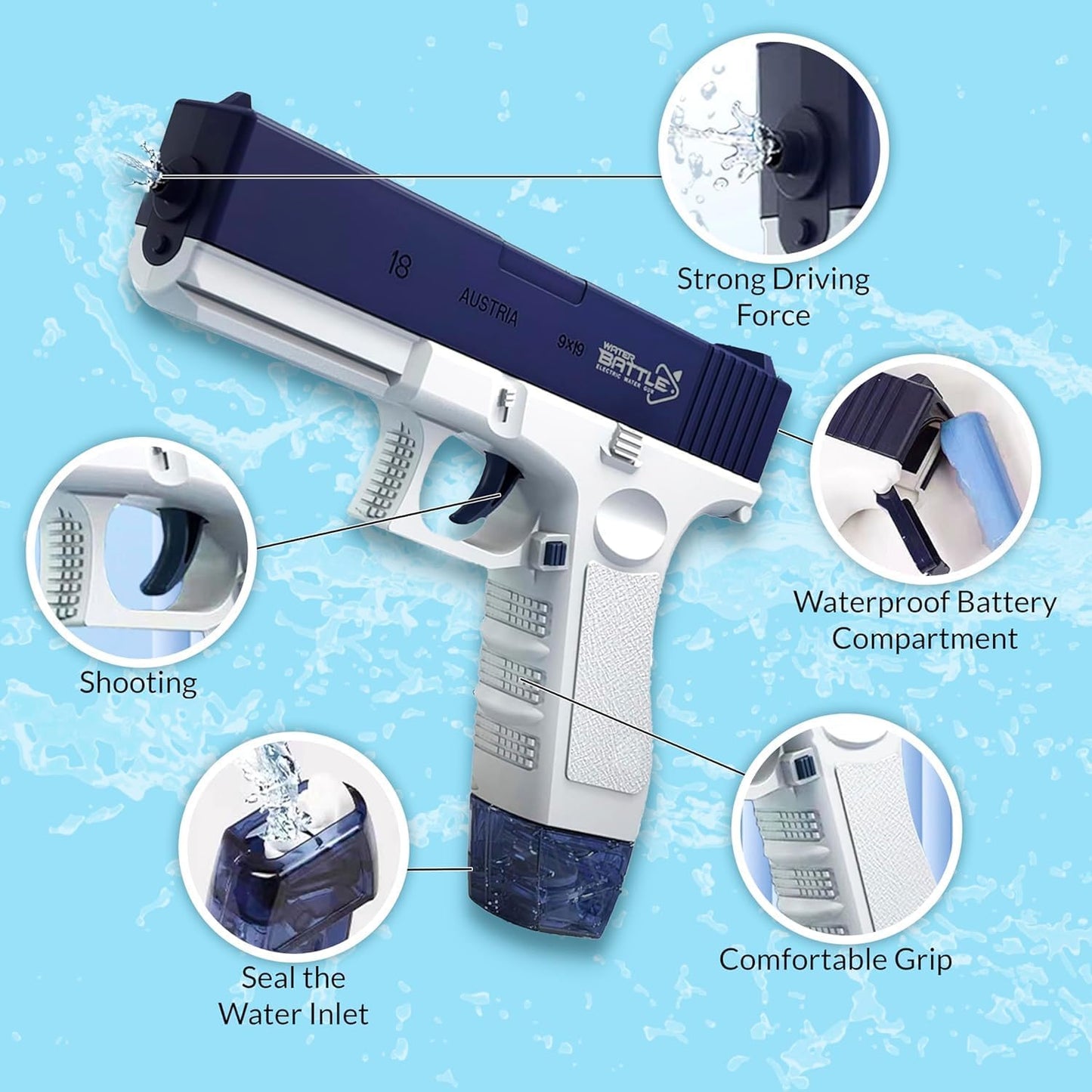 Rechargeable Electric Water Toy Gun -Best Holi Water Gun