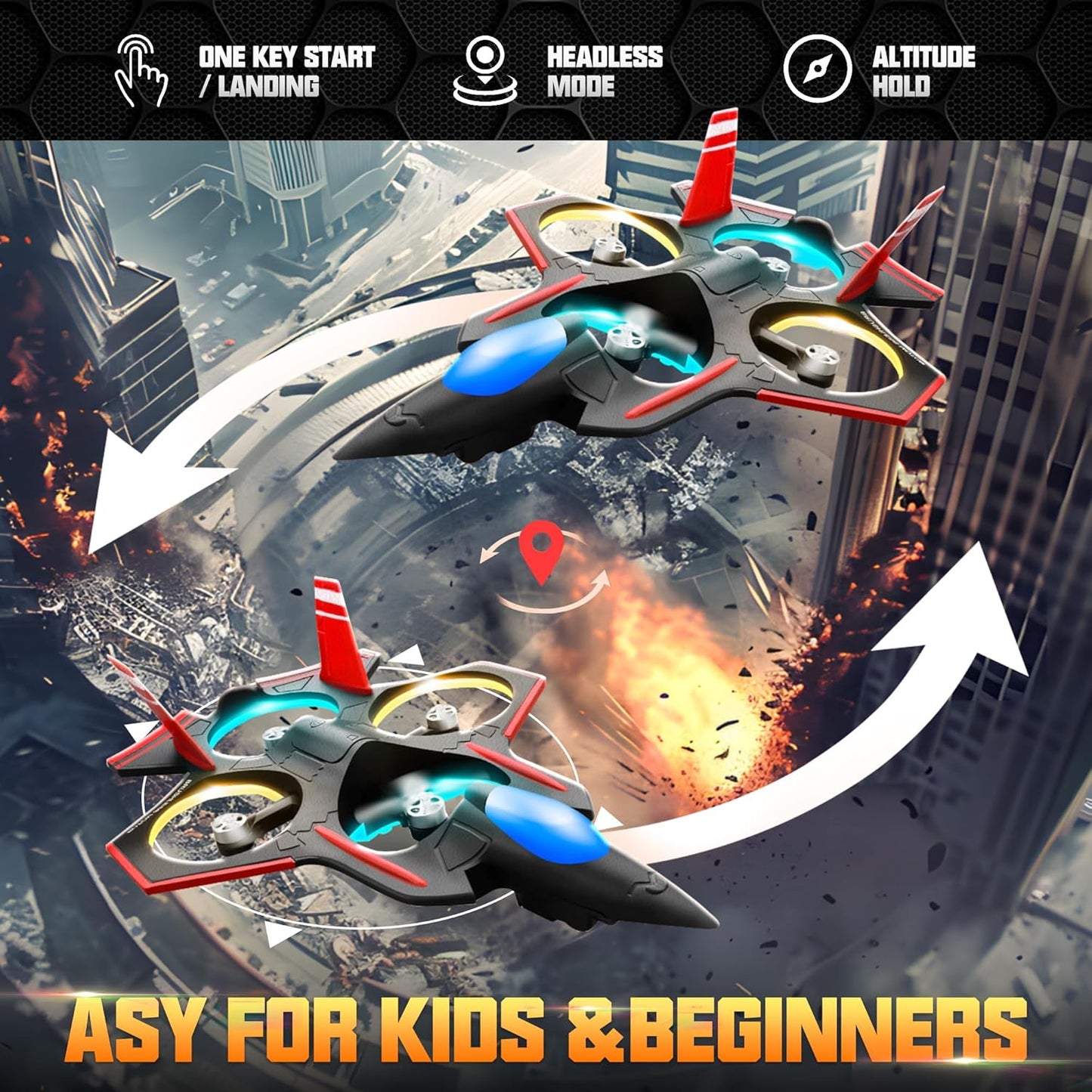 RC Flying Stunt Fighter Jet Drone| 360° Flip Fighter Jet Toy | Gravity Sensing | Stunt Roll | Best Gift