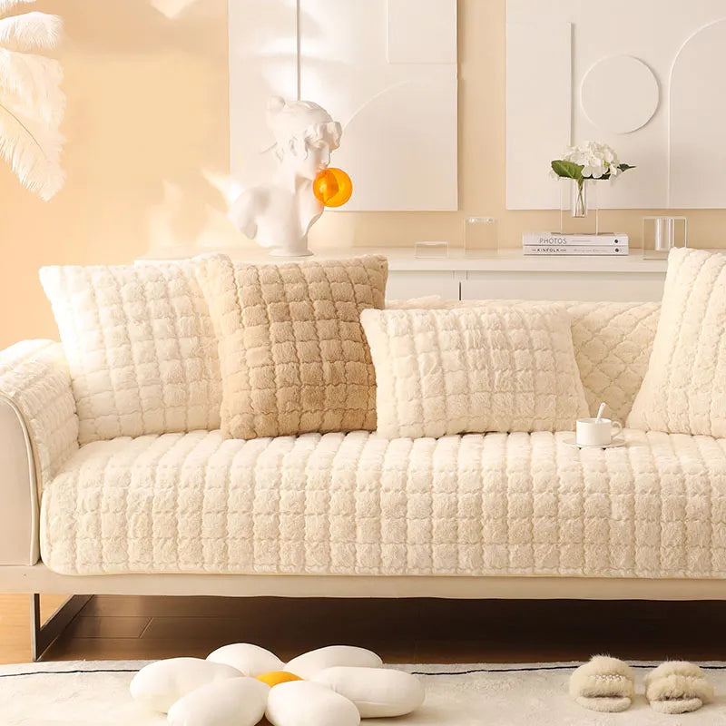 Biscuit Feel Plush Soft Non-Slip Sofa Cover