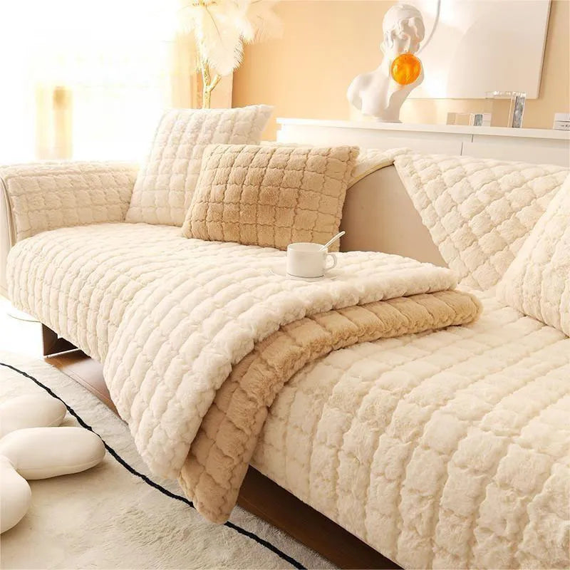 Biscuit Feel Plush Soft Non-Slip Sofa Cover