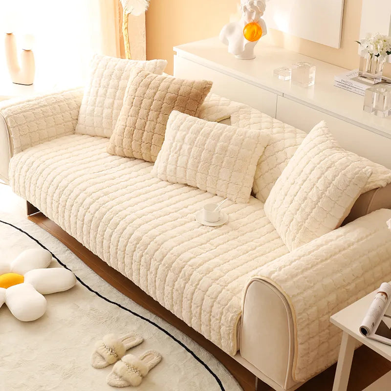 Biscuit Feel Plush Soft Non-Slip Sofa Cover