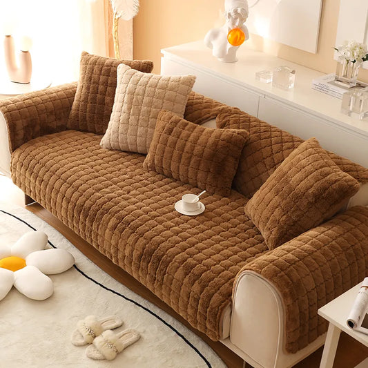 Biscuit Feel Plush Soft Non-Slip Sofa Cover