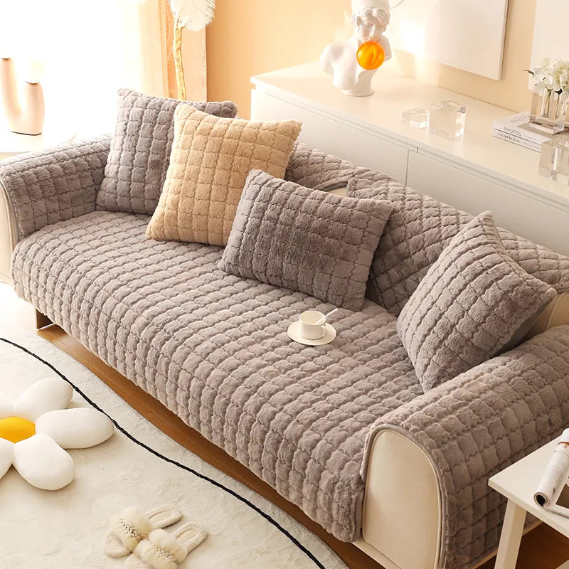 Biscuit Feel Plush Soft Non-Slip Sofa Cover