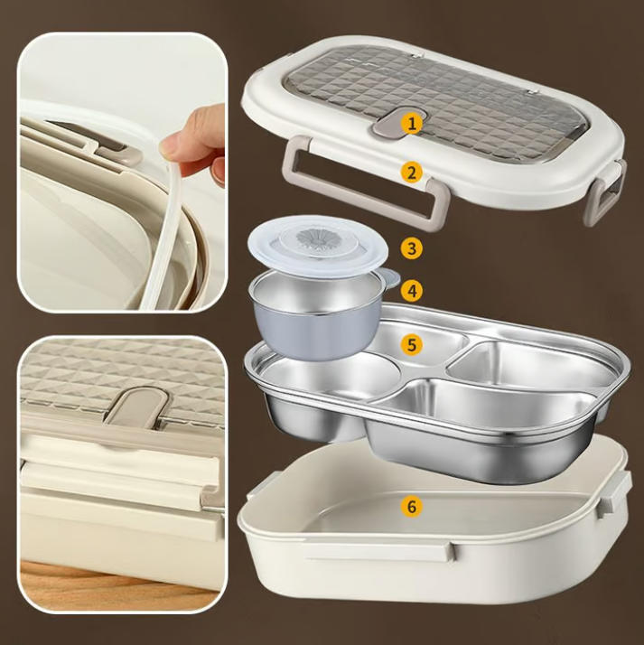 Microwaveable Stainless Steel Insulated Bento Box