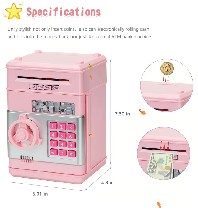 Electronic Password protected Piggy Bank for Kids