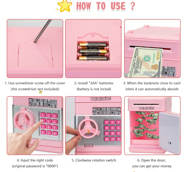 Electronic Password protected Piggy Bank for Kids