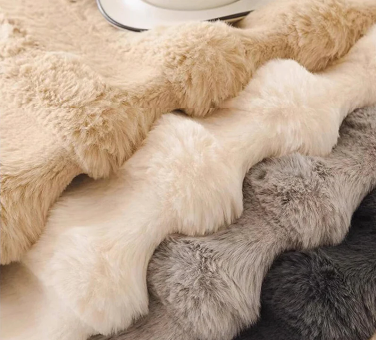 Luxury Skin-Friendly Stripe Faux Fur Couch Cover