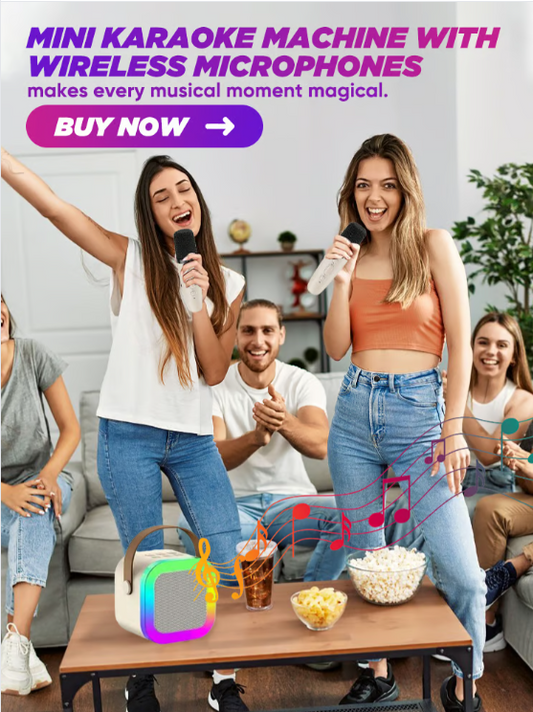 MINI KARAOKE SPEAKER WITH 2 WIRELESS REMOTES