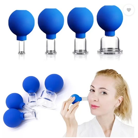 Silicone Vacuum Suction Glass Facial Cupping Therapy Set