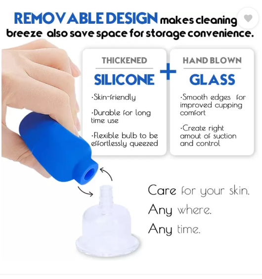 Silicone Vacuum Suction Glass Facial Cupping Therapy Set