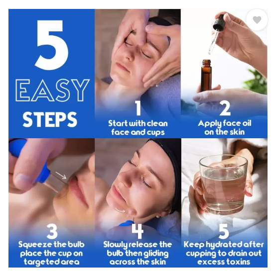 Silicone Vacuum Suction Glass Facial Cupping Therapy Set