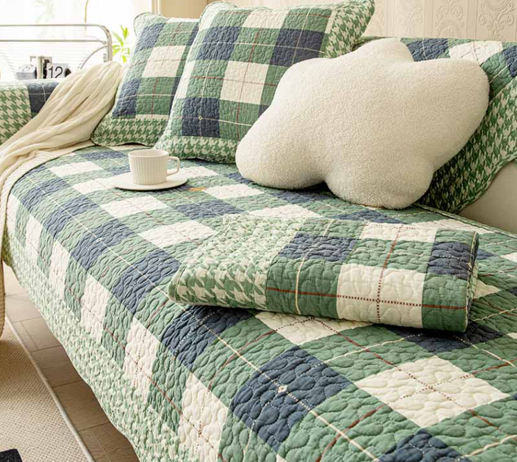 Cotton Plaid Anti-Scratch Sofa Cover