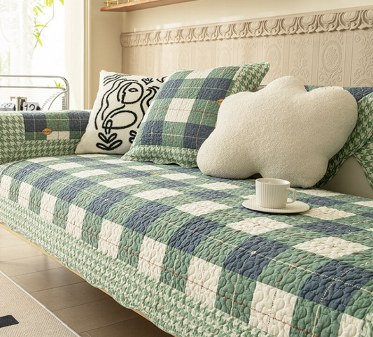 Cotton Plaid Anti-Scratch Sofa Cover