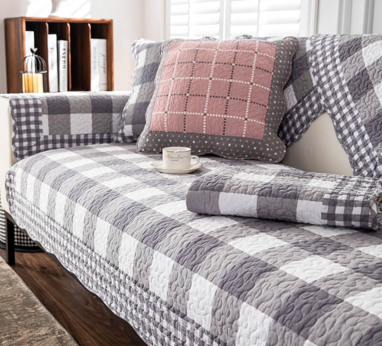 Cotton Plaid Anti-Scratch Sofa Cover