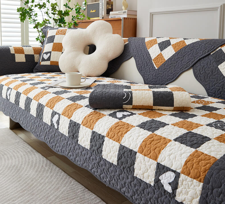 Cotton Plaid Anti-Scratch Sofa Cover