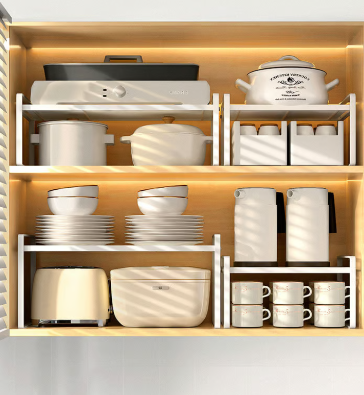Expandable Steel Countertop Organizer For Kitchen Pantry