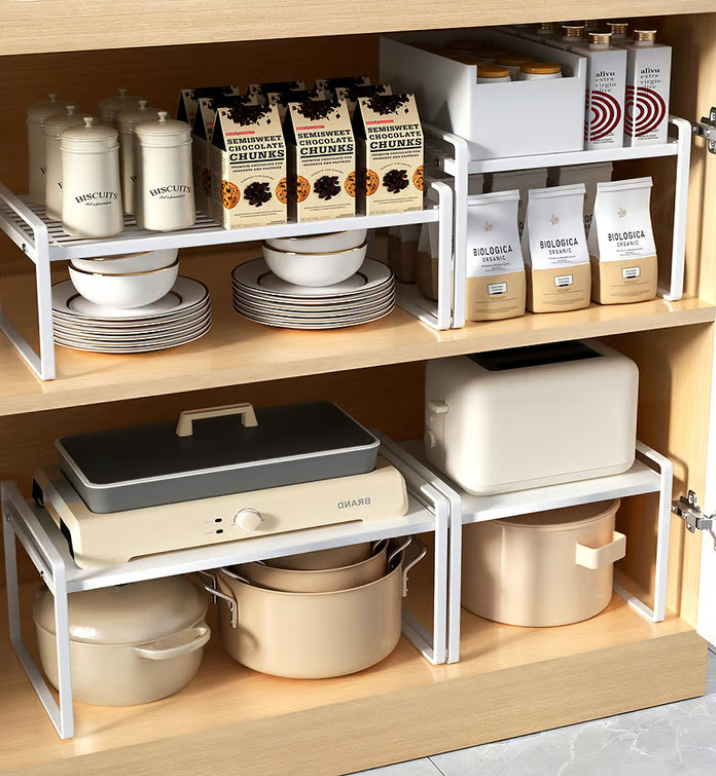 Expandable Steel Countertop Organizer For Kitchen Pantry