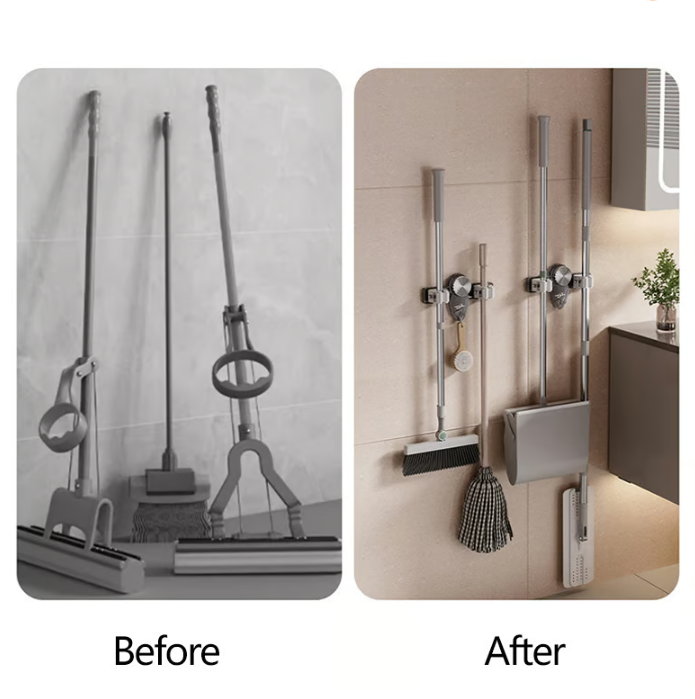 Shopahead Broom, Wiper and Mop Holder Hanger