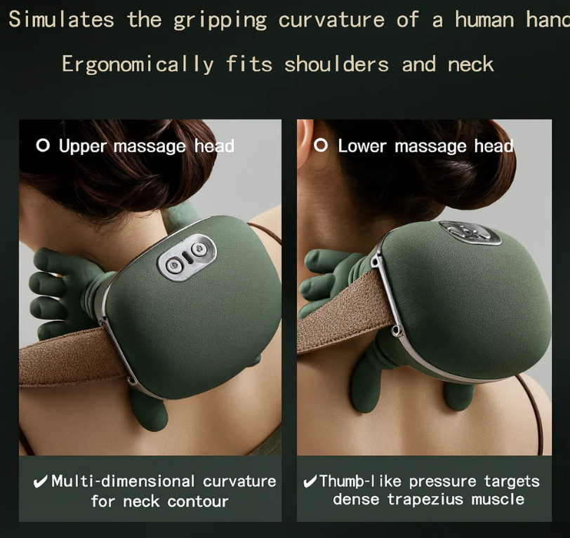 3D Deep-Kneading Neck, Shoulder & Back Massager | Full Body Massage | Reduce Muscle Tention and Stiffness