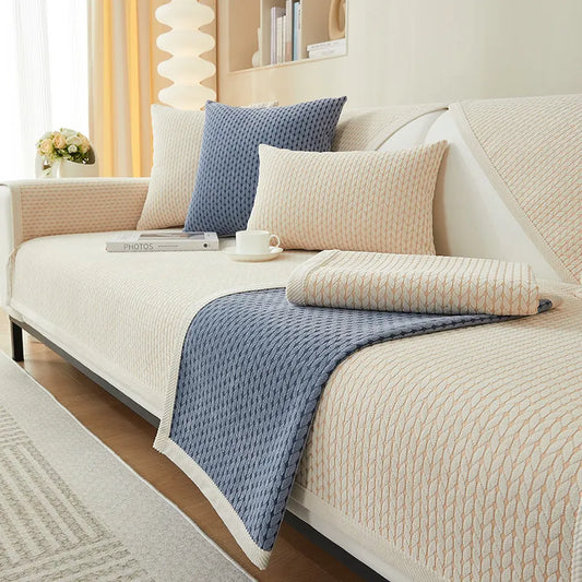 Wheat Pattern Chenille Anti-Scratch Sofa Cover