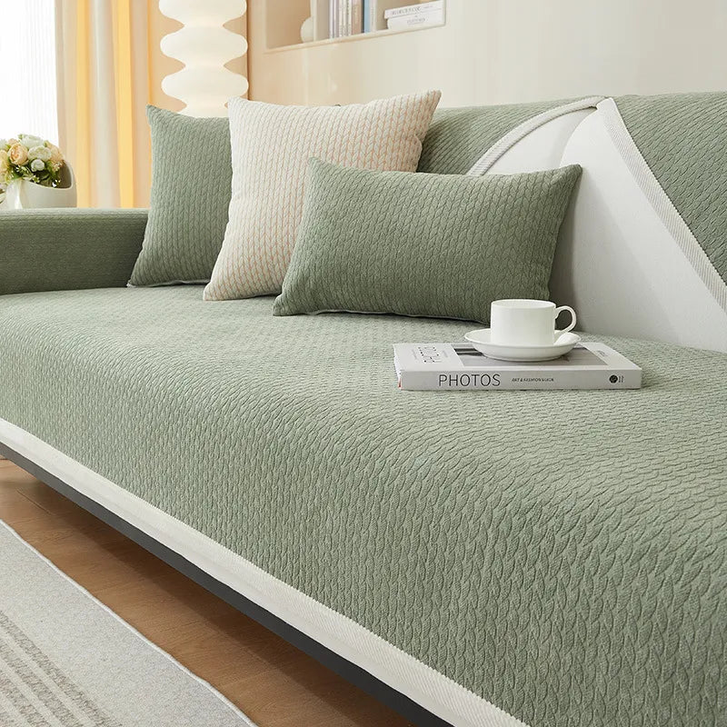 Wheat Pattern Chenille Anti-Scratch Sofa Cover
