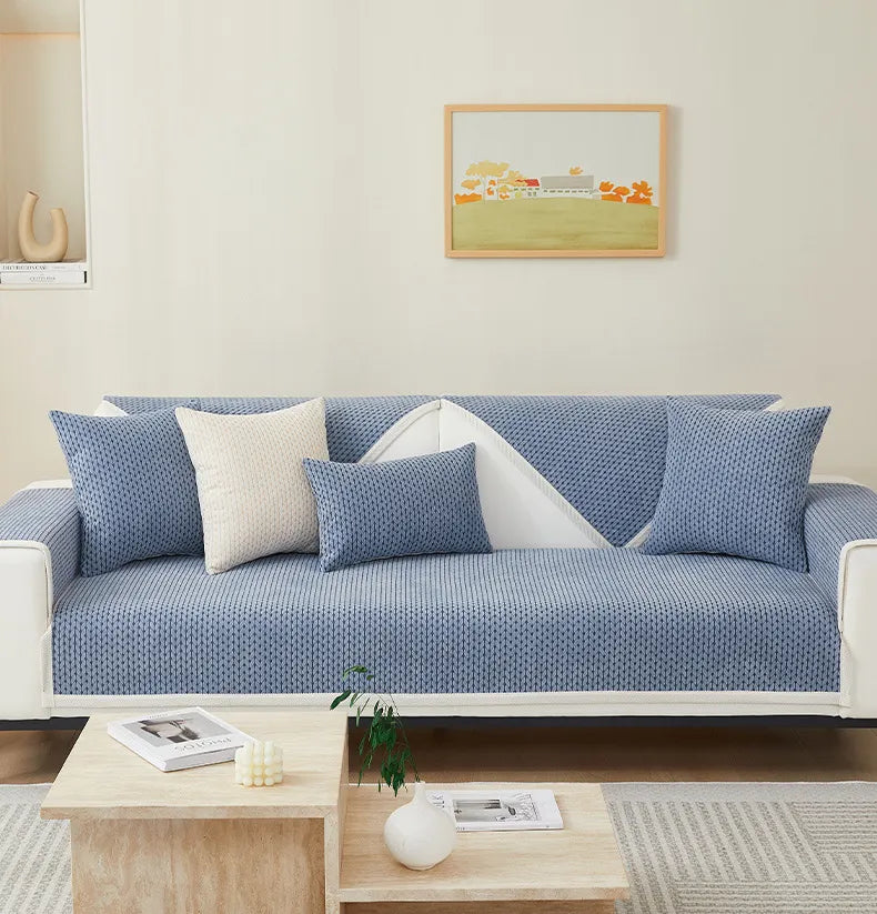 Wheat Pattern Chenille Anti-Scratch Sofa Cover