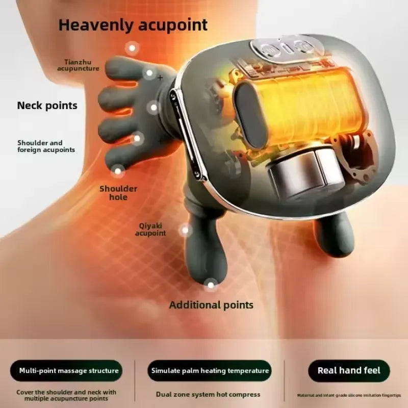 3D Deep-Kneading Neck, Shoulder & Back Massager | Full Body Massage | Reduce Muscle Tention and Stiffness